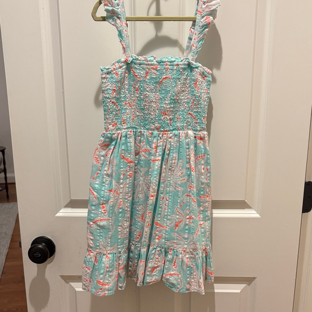 Vineyard Vines Aqua and Coral Kids Dress